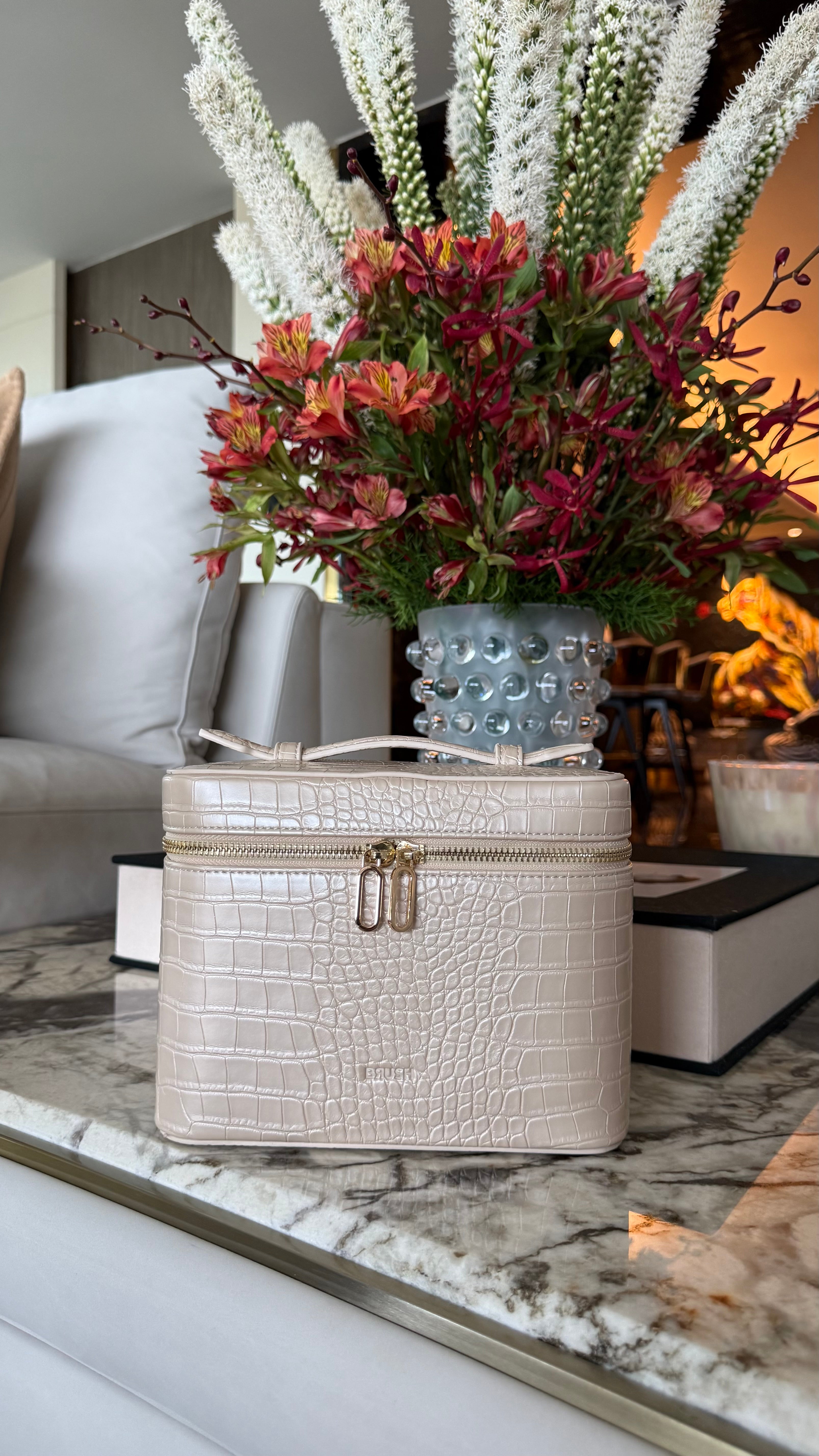 Vanity Case Champagne Croc