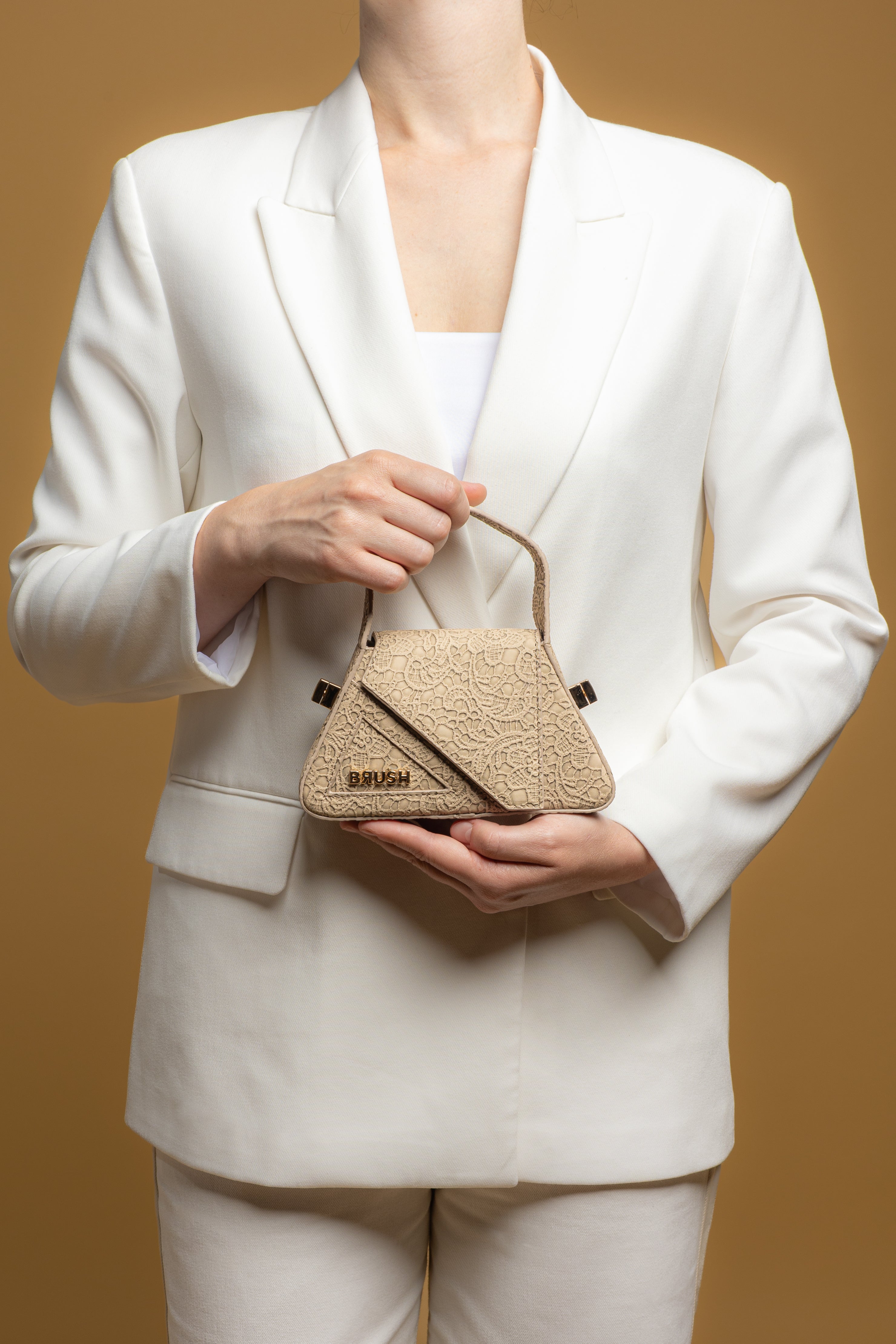 Lace Bej Micro Ruler Bag