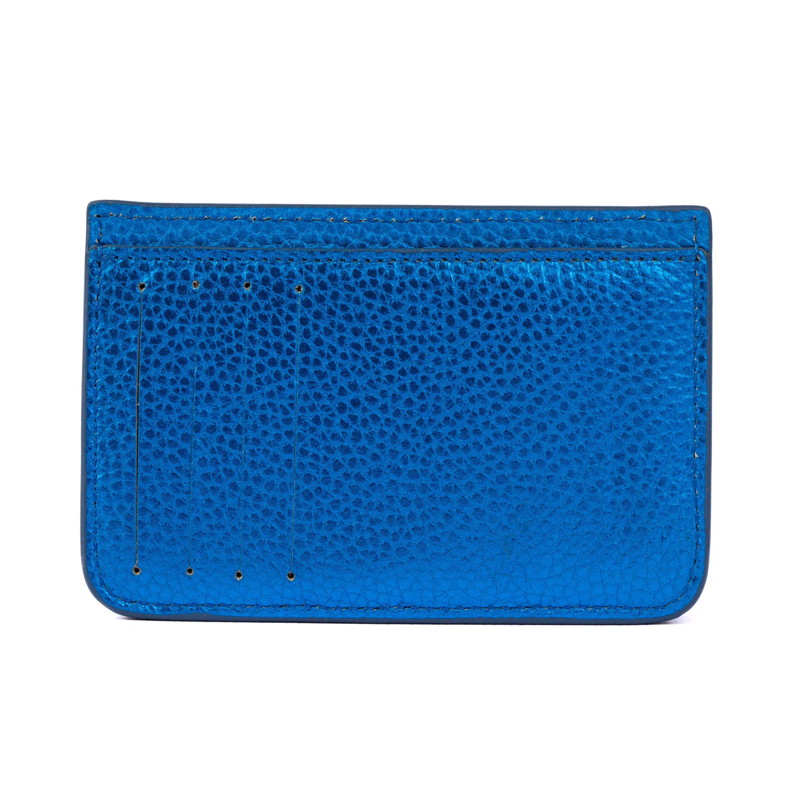 Cardholder 2 Metallic Blue In Gold