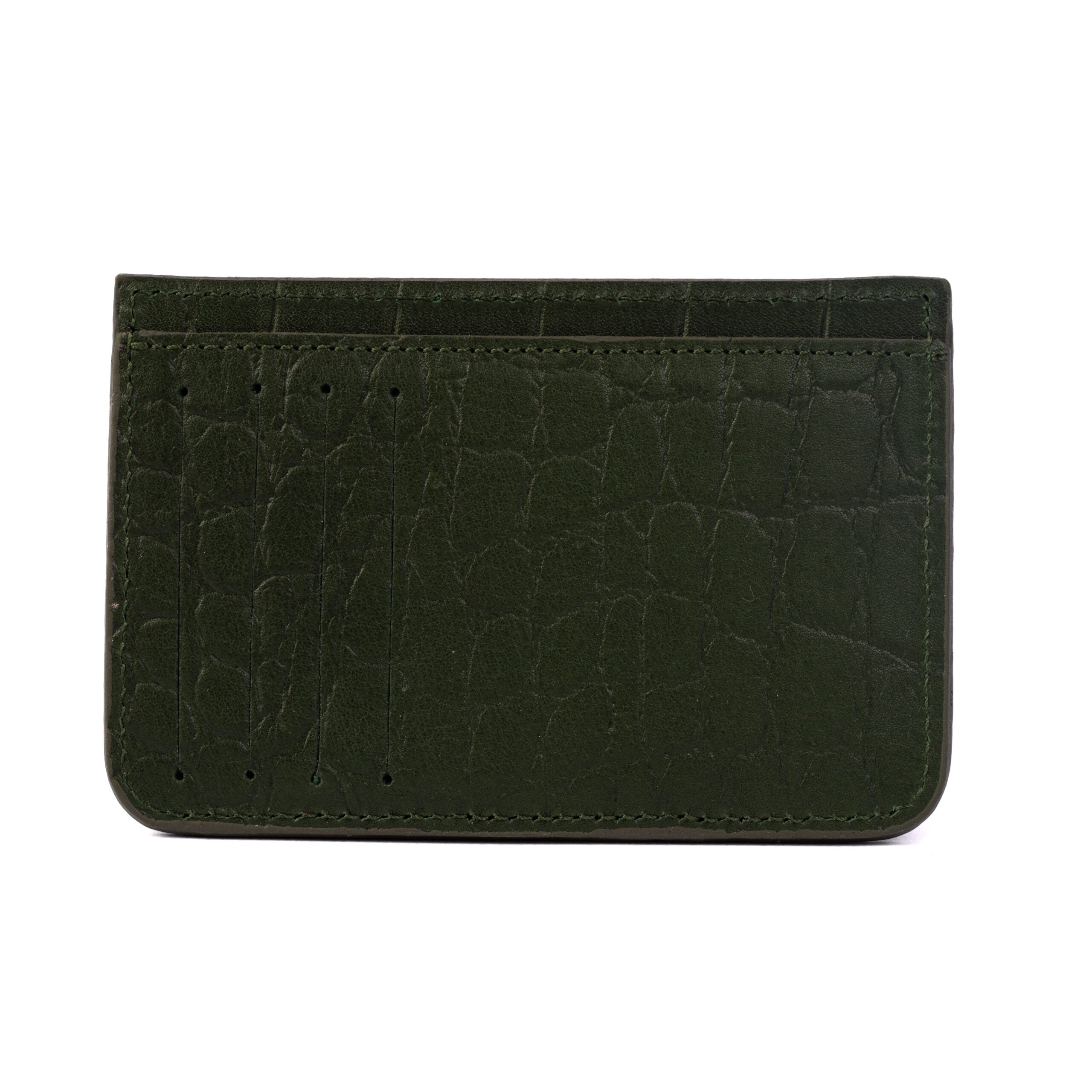 Cardholder 2 Croc Green In Gold