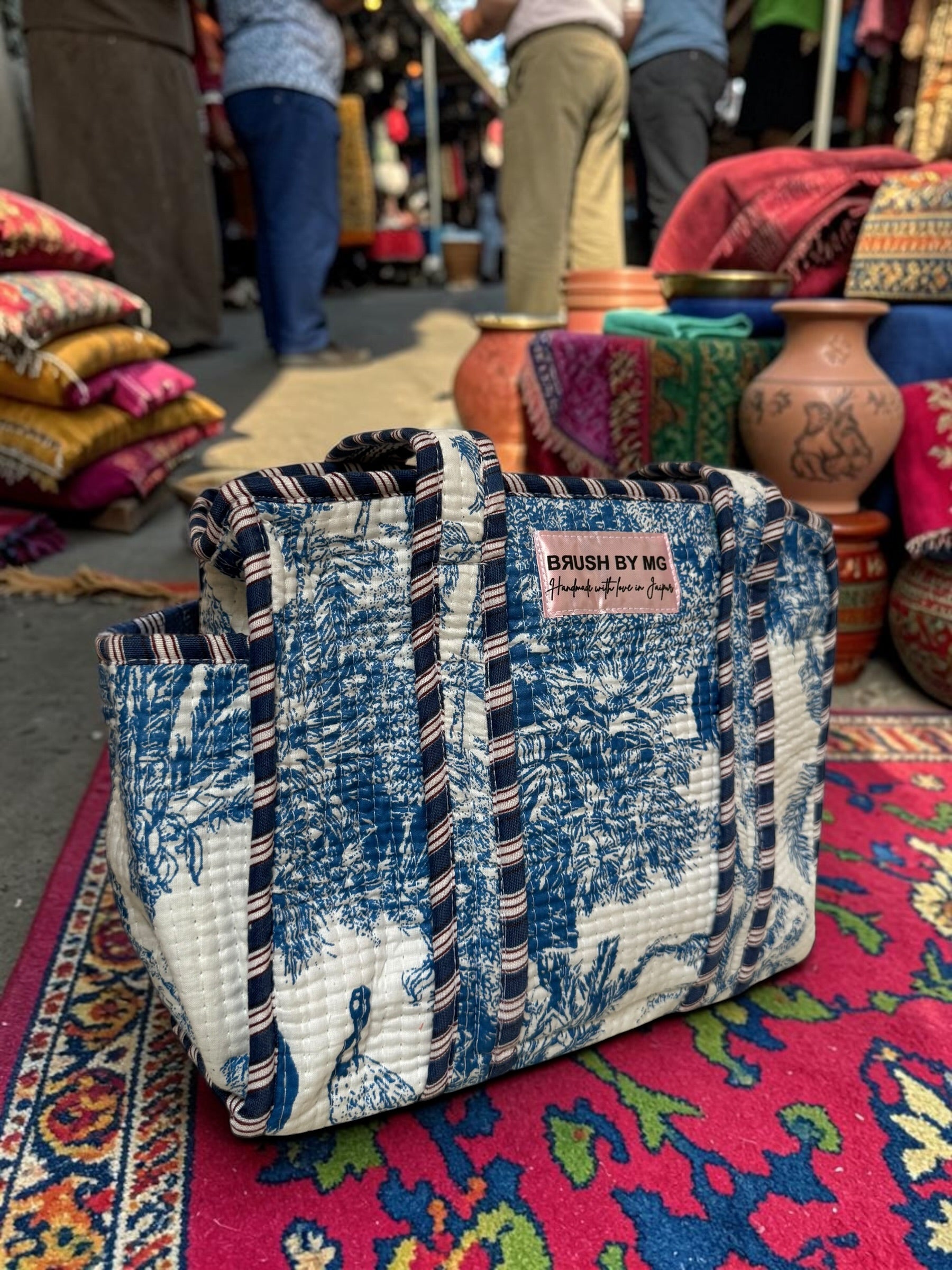 Peacock Fade Small Tote Bag