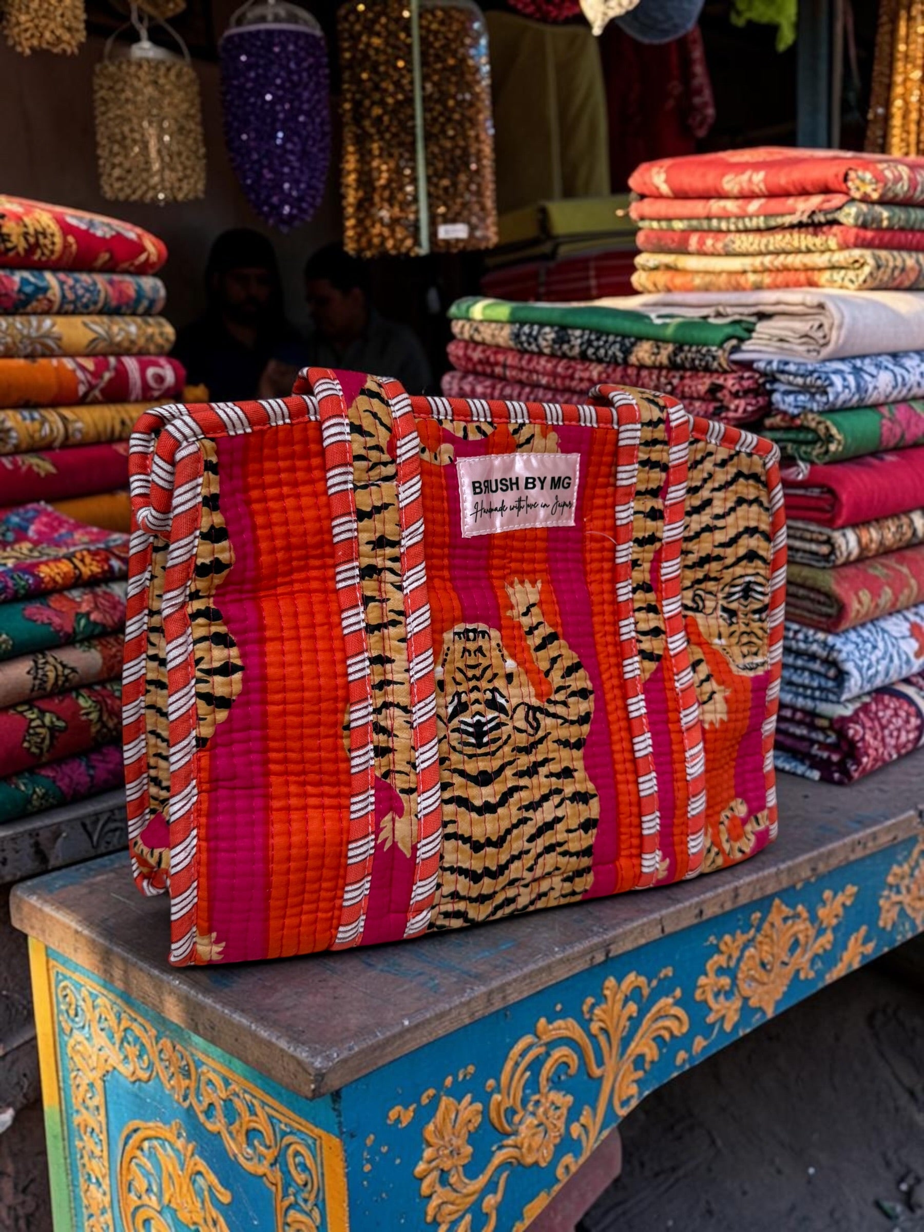 Amber Tiger Tote Bag