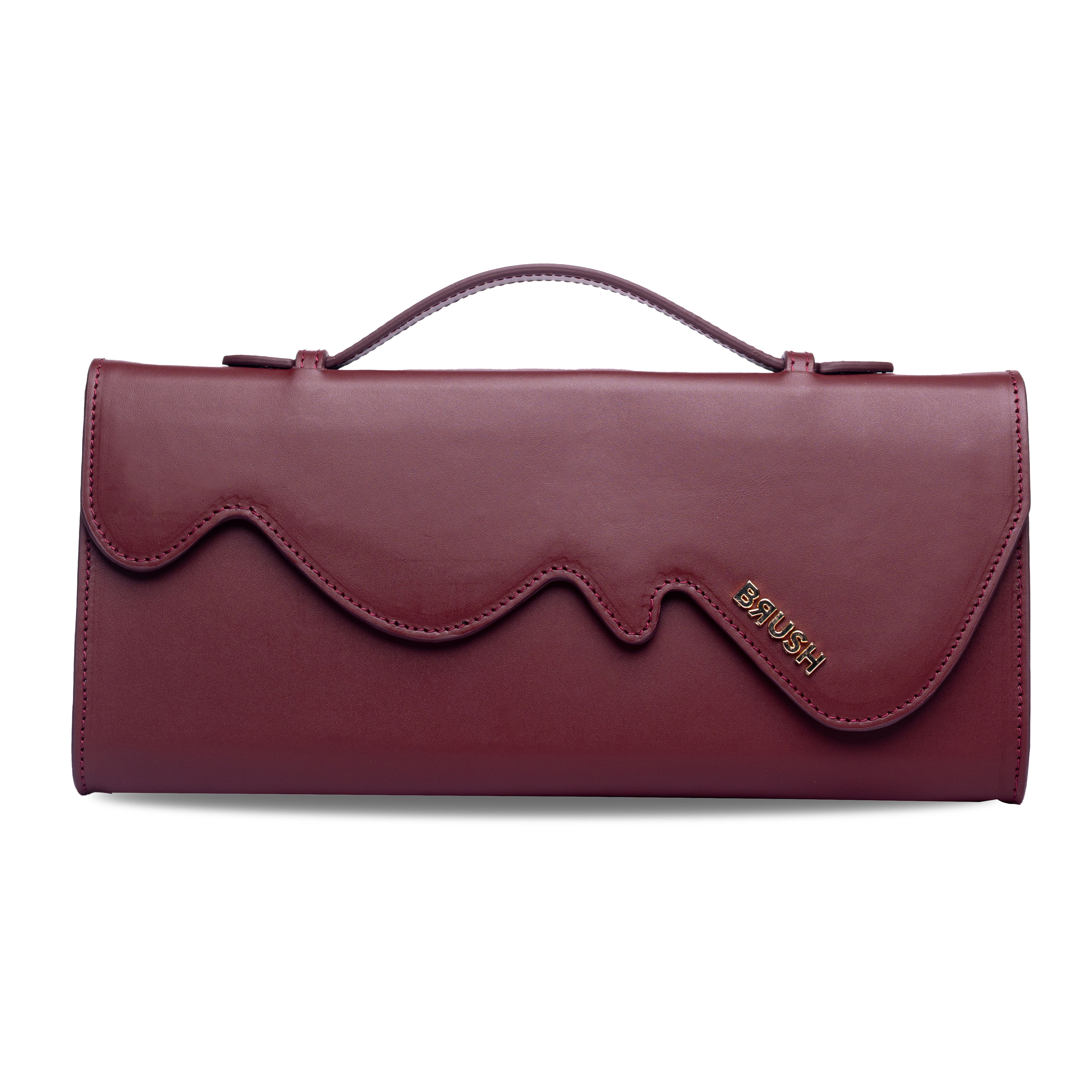 Melt Clutch Bag in Burgundy