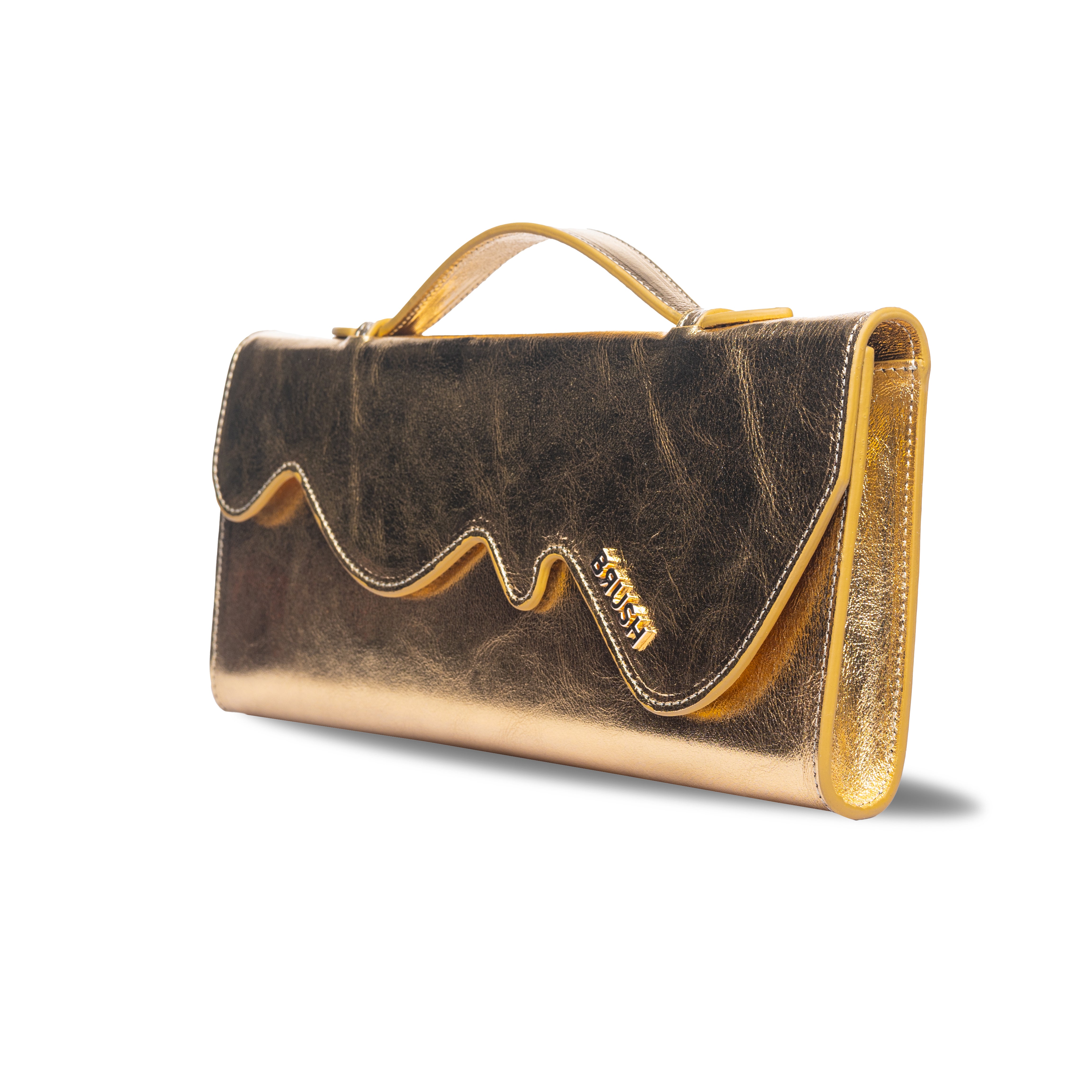 Melt Clutch Bag in Gold