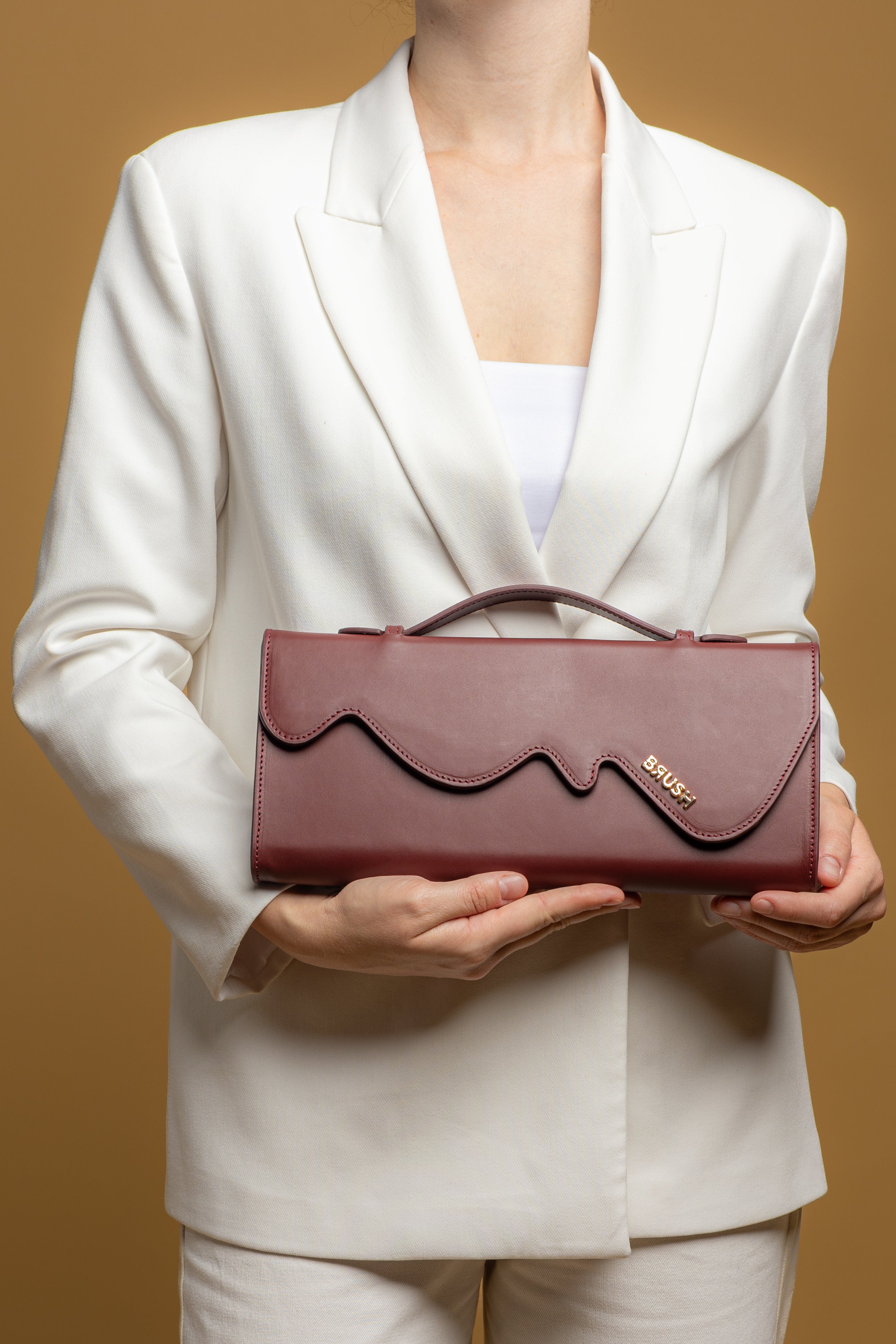 Melt Clutch Bag in Burgundy