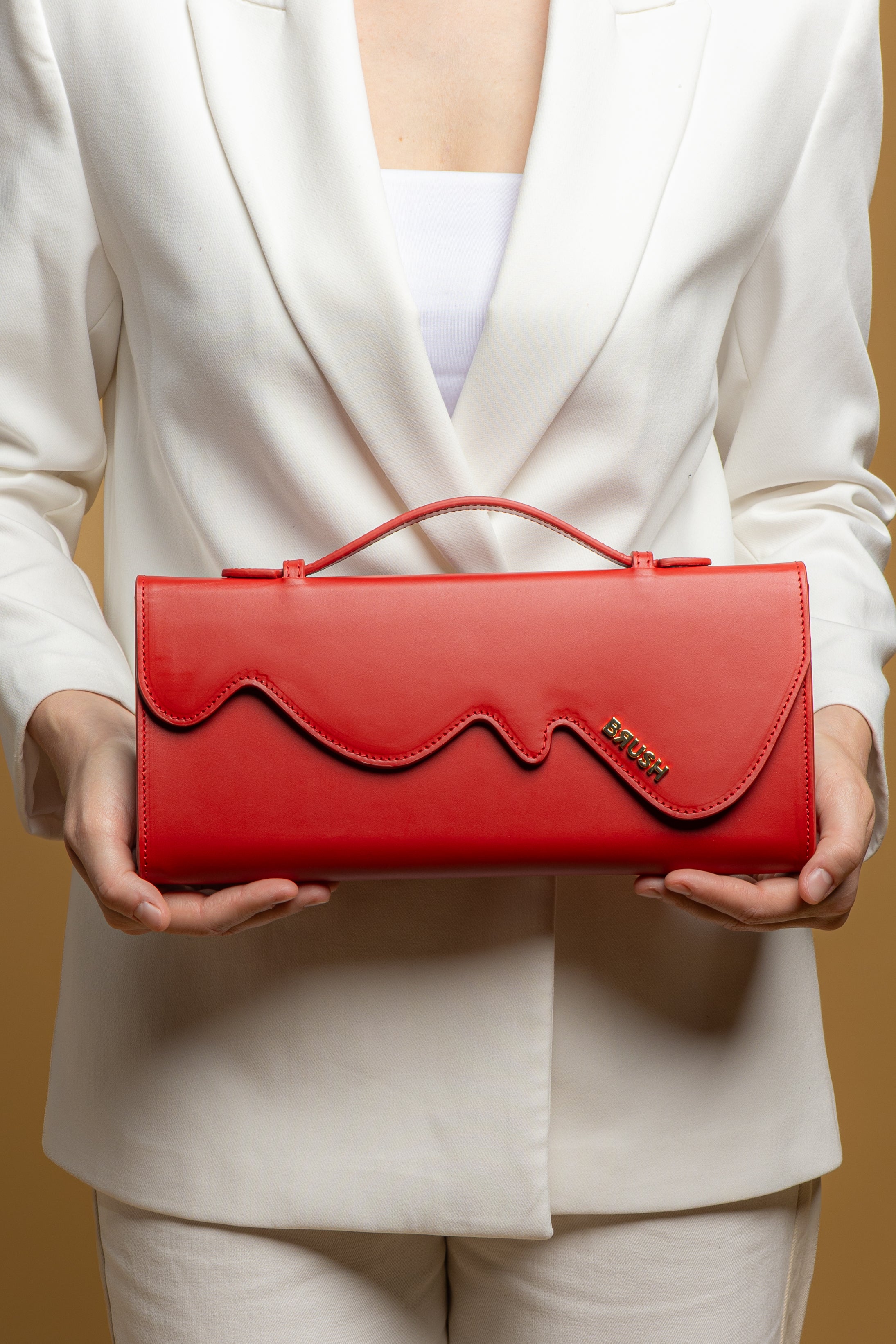 Melt Clutch Bag in Red
