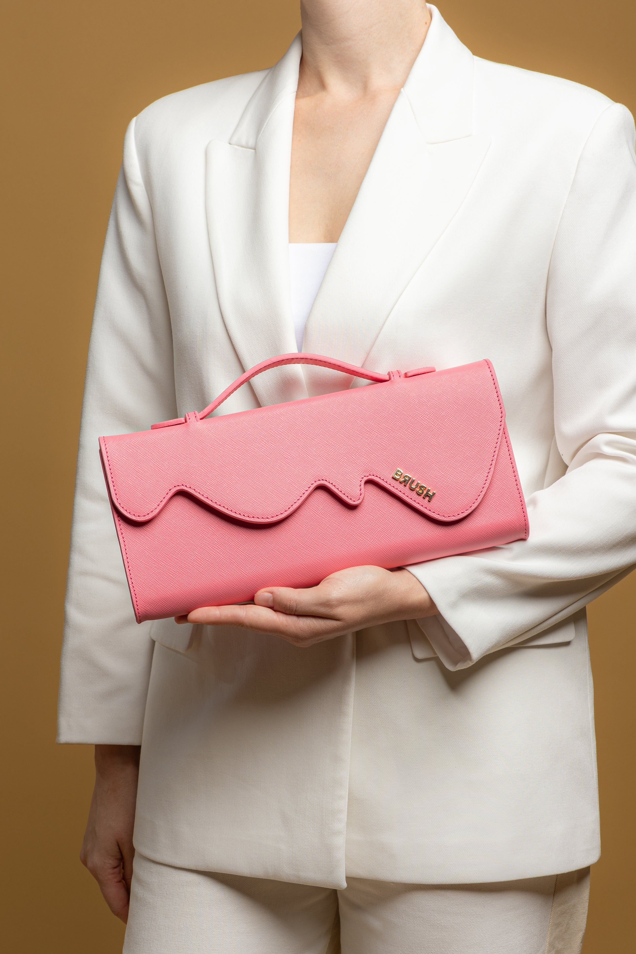 Melt Clutch Bag in Light Pink
