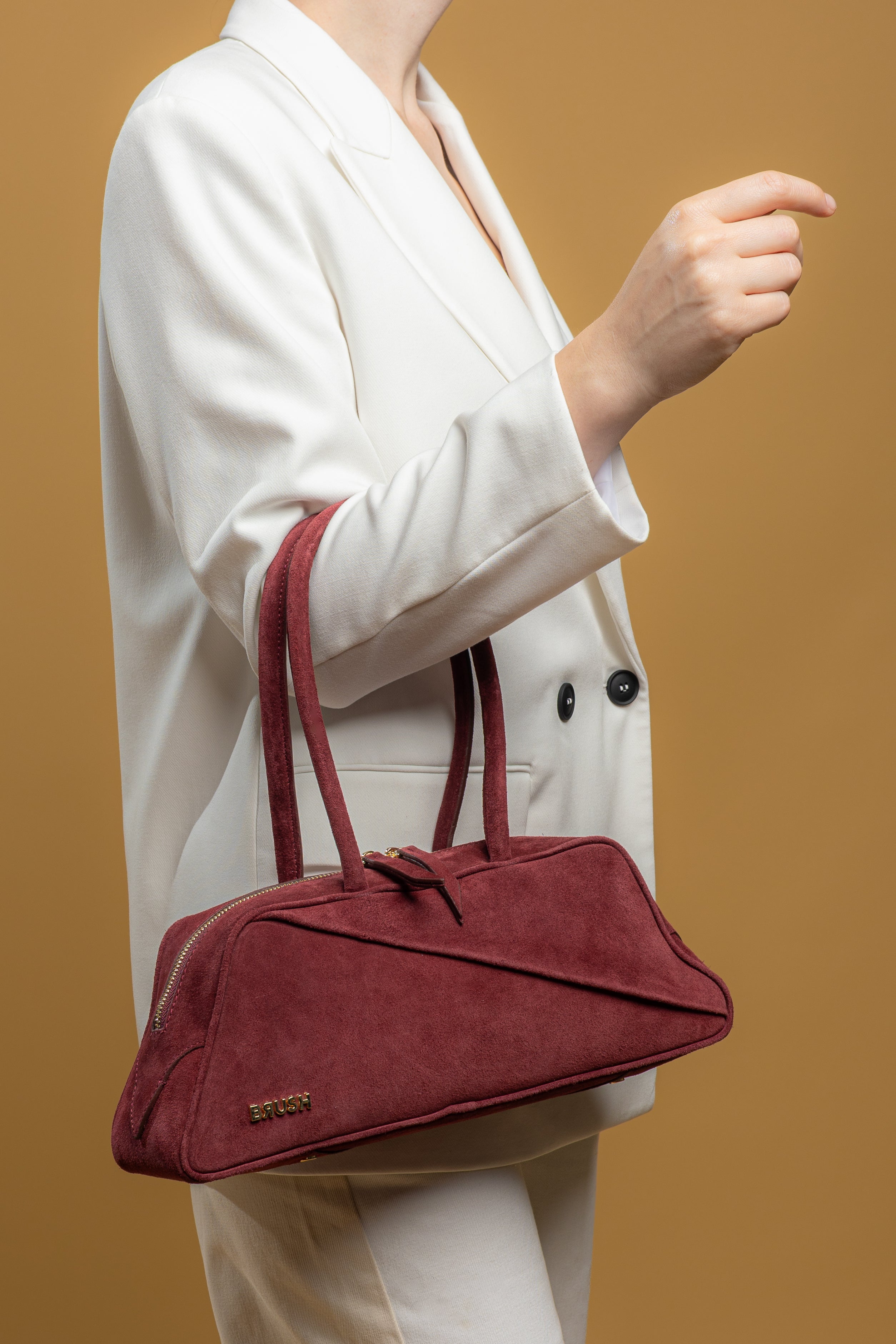 Palette Bag in Burgundy Suede