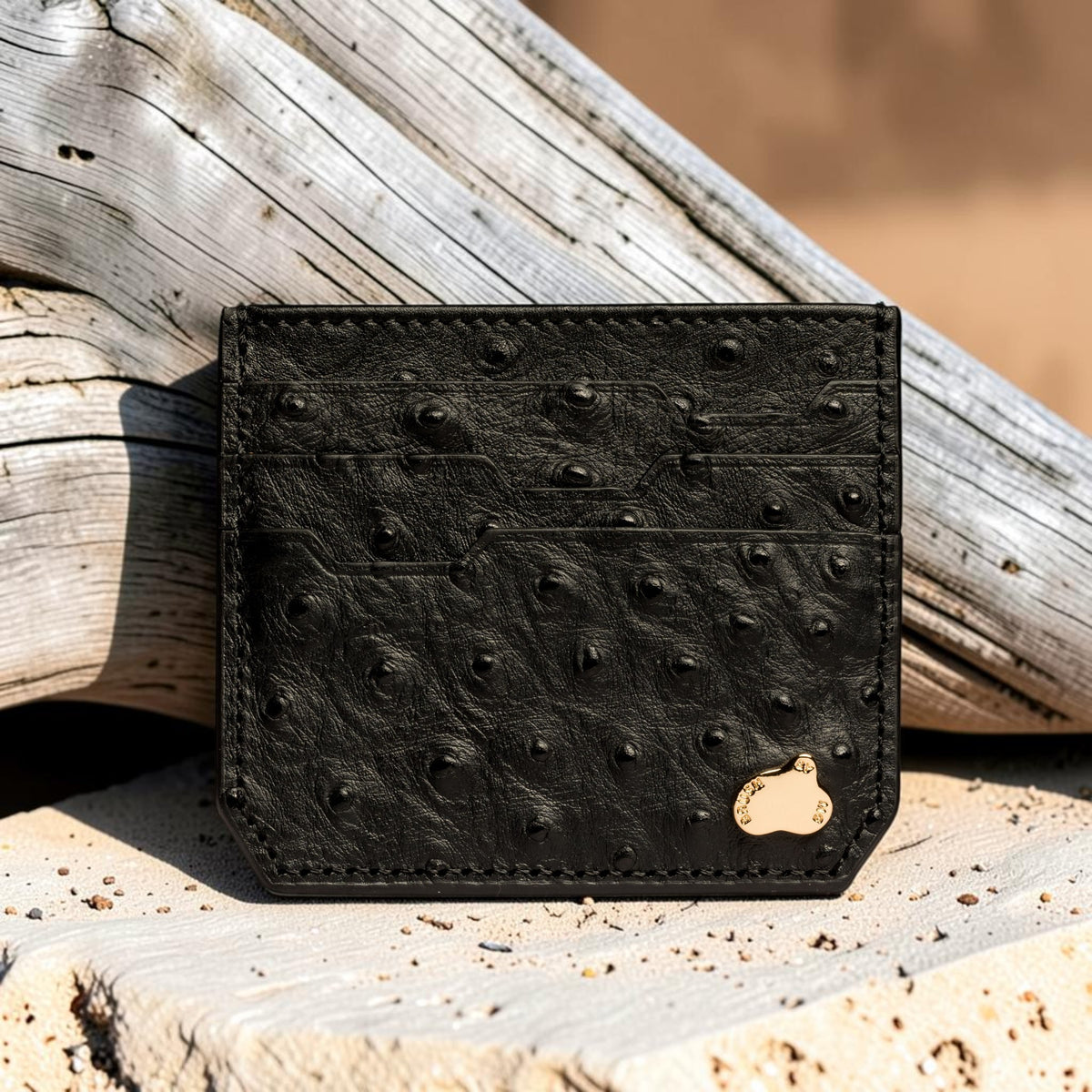Cardholder Ostrich Black