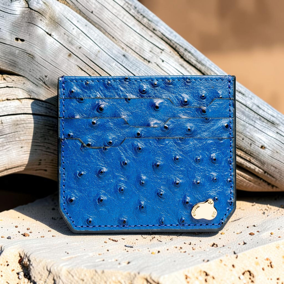 Cardholder Ostrich Light Blue