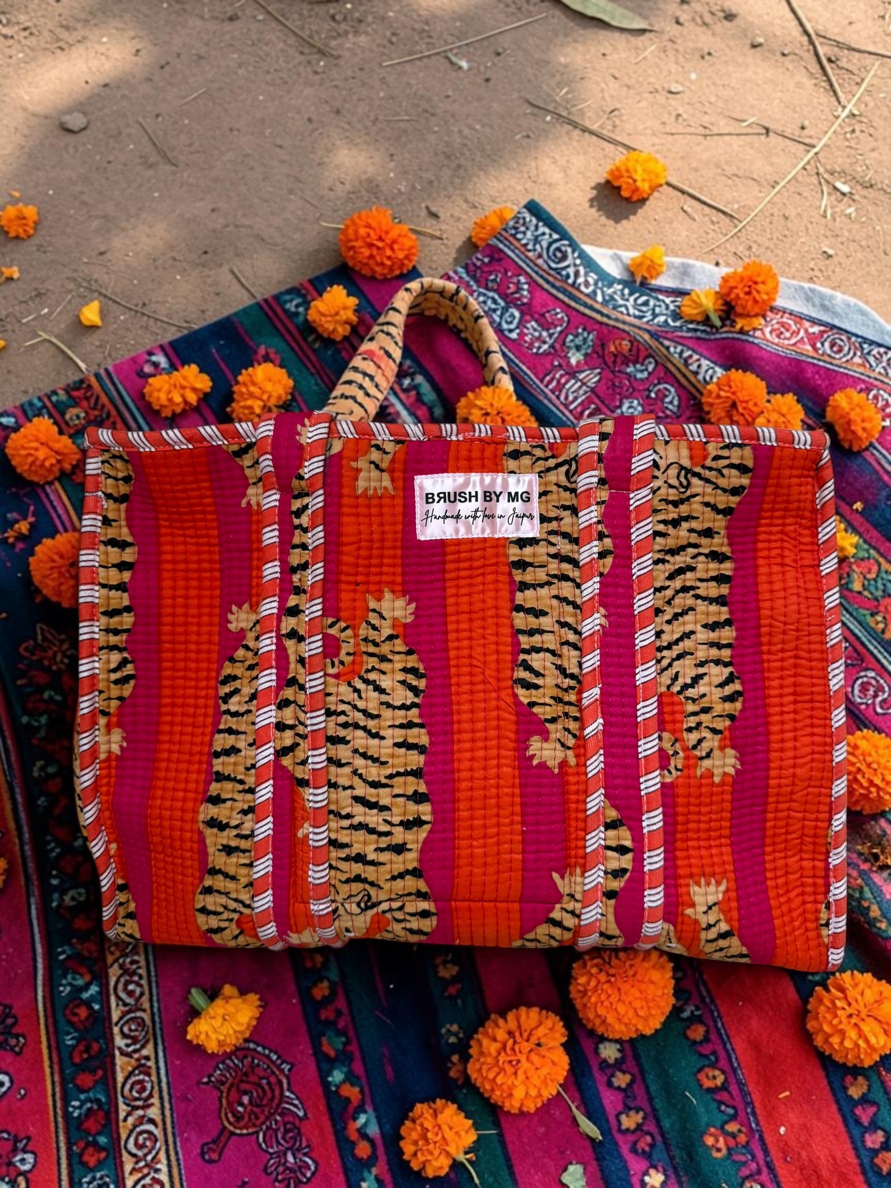 Amber Tiger Tote Bag