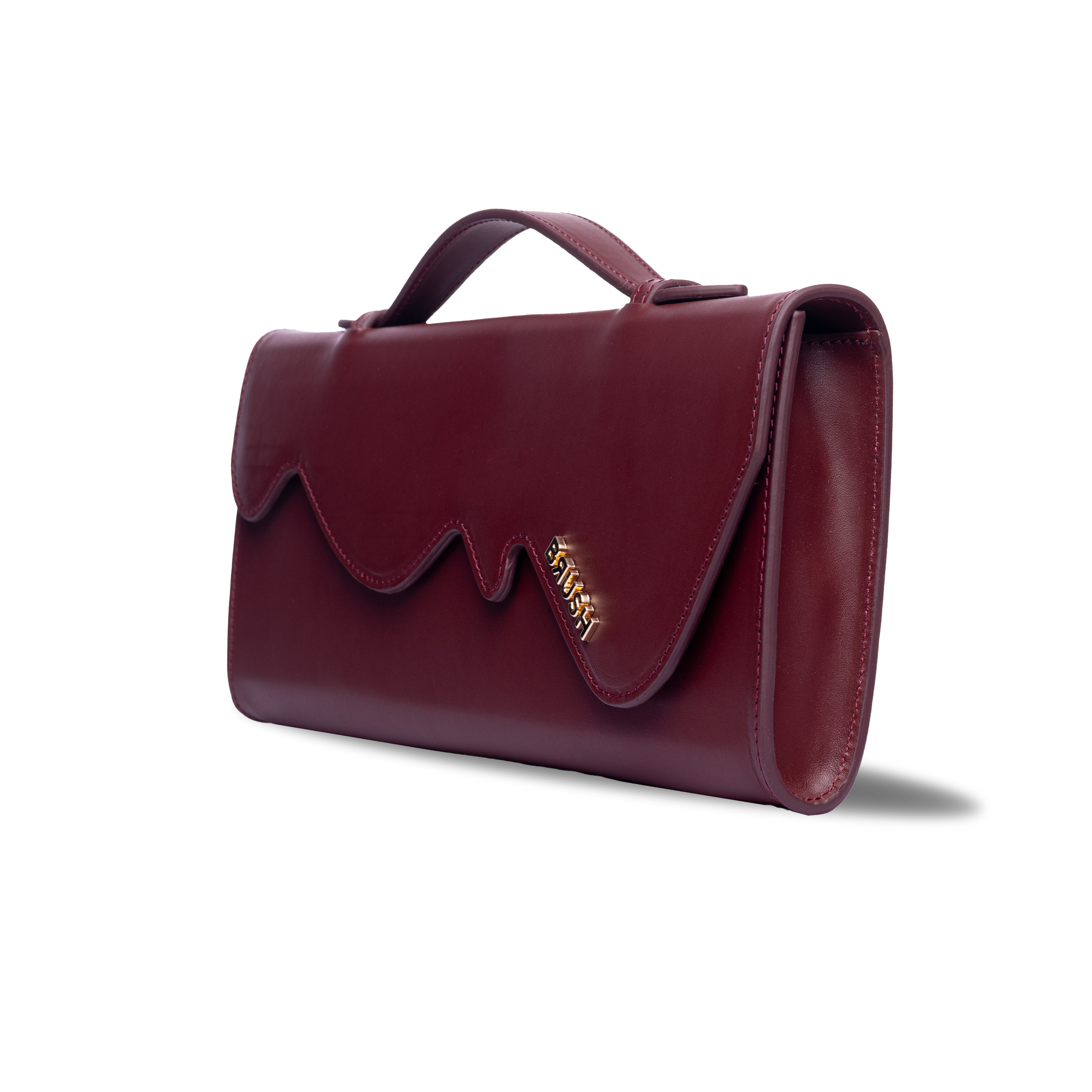 Melt Clutch Bag in Burgundy