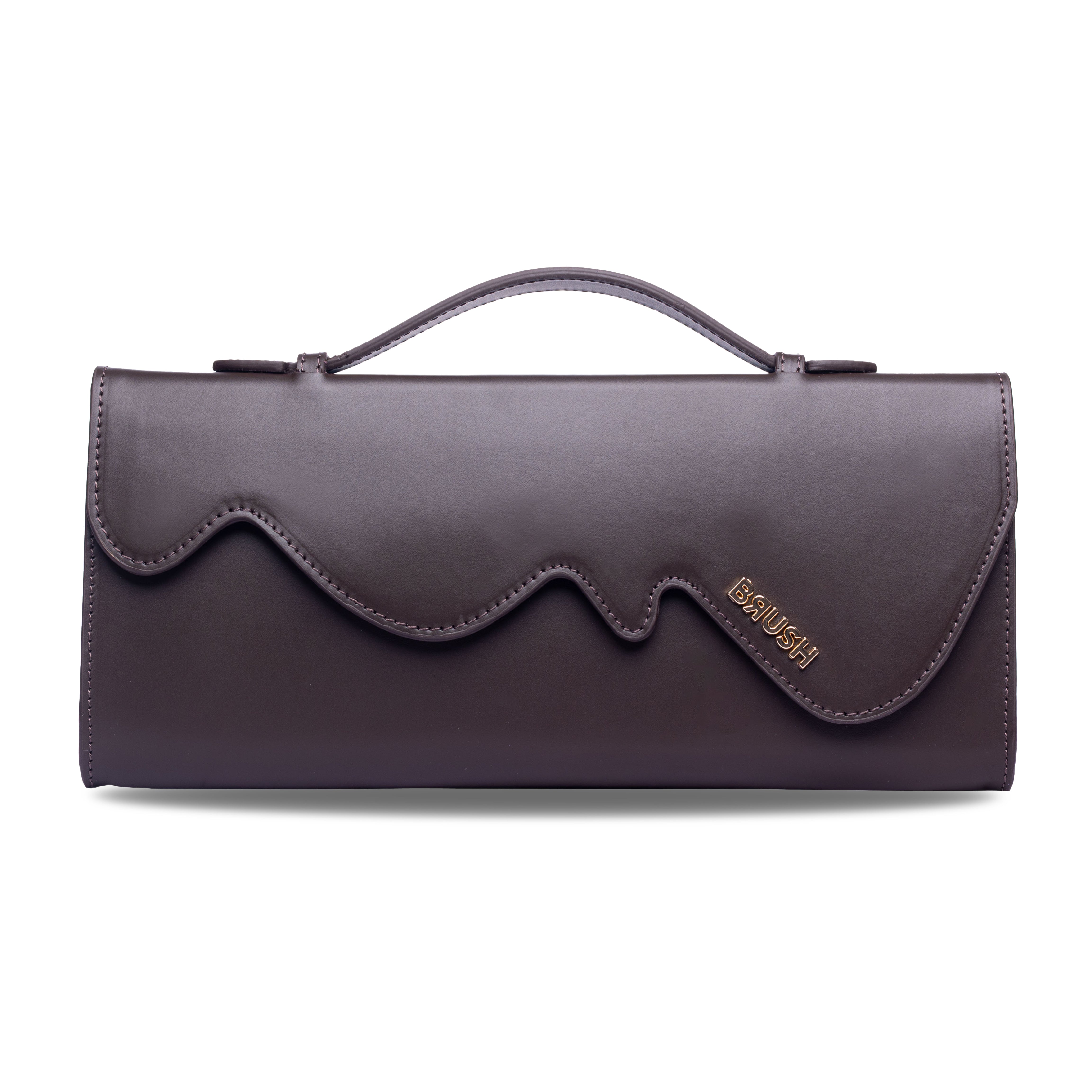 Melt Clutch Bag in Dark Brown