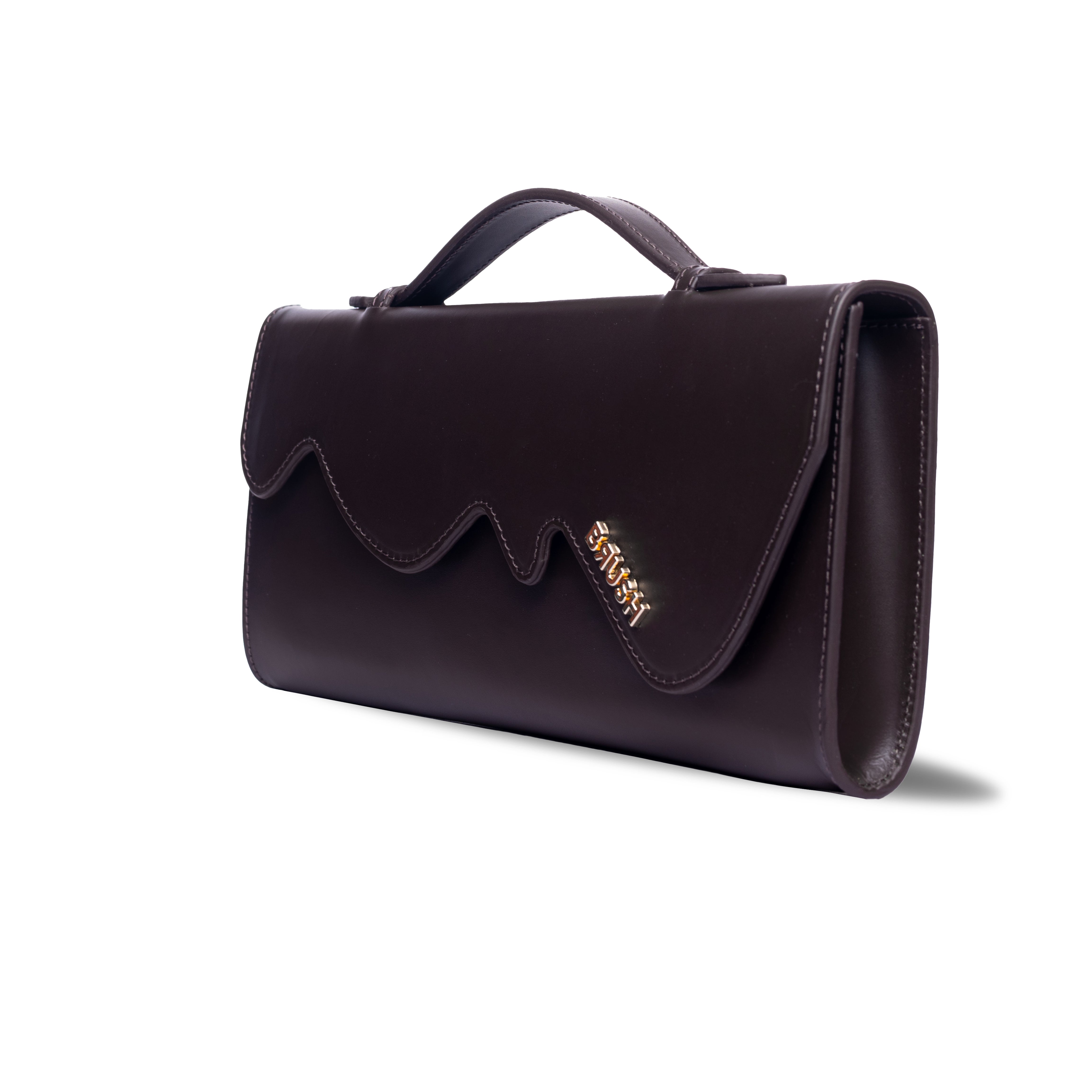 Melt Clutch Bag in Dark Brown