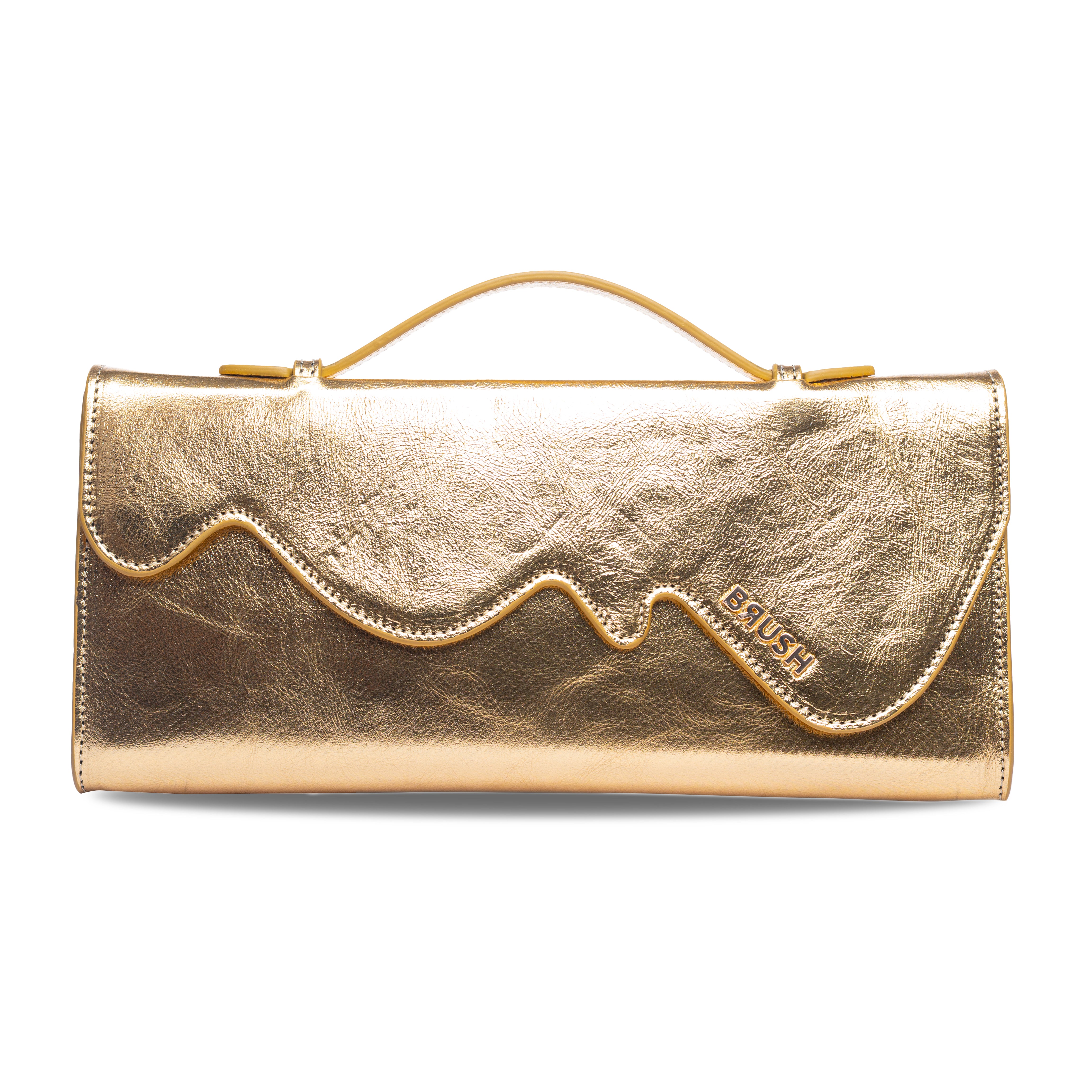 Melt Clutch Bag in Gold