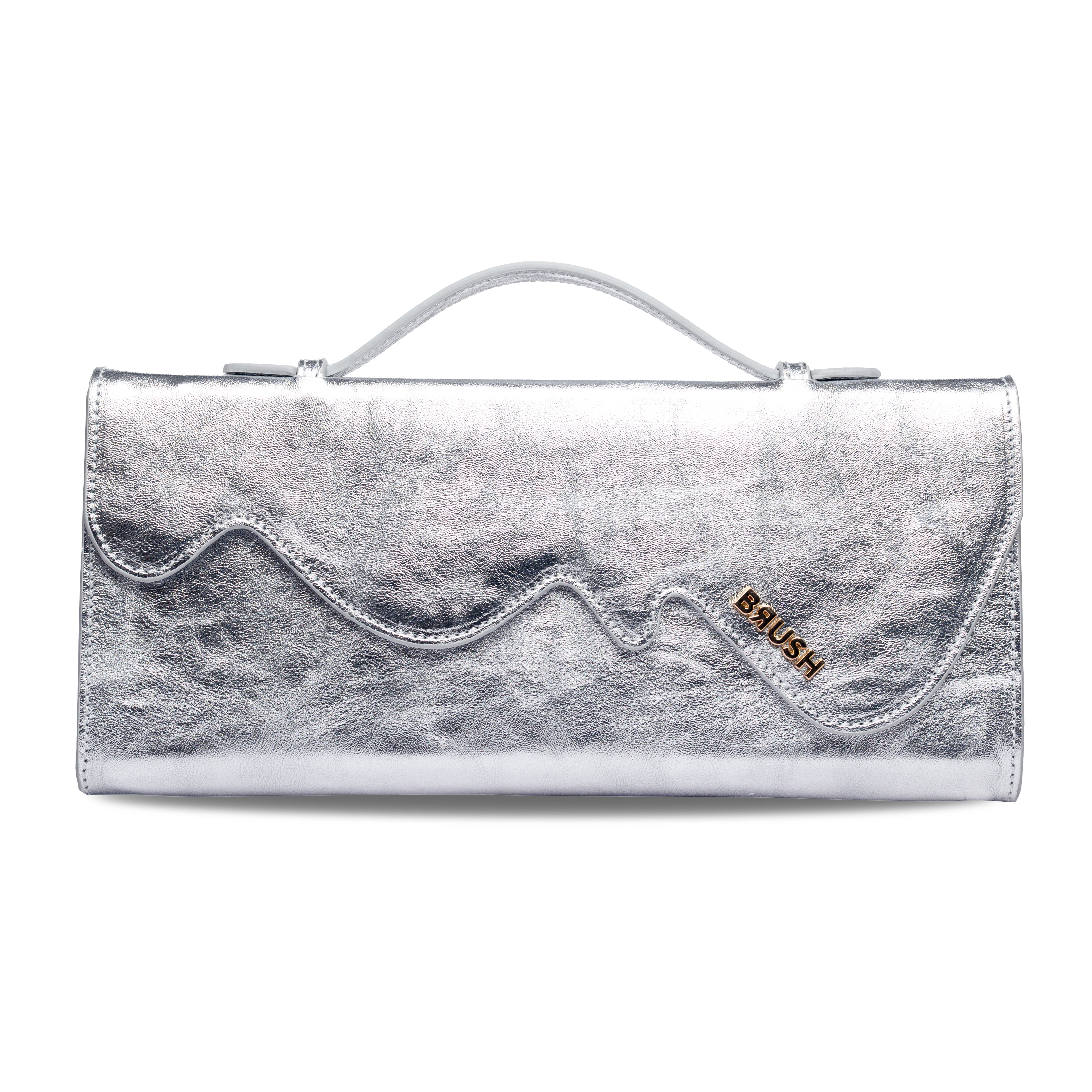Melt Clutch Bag in Silver