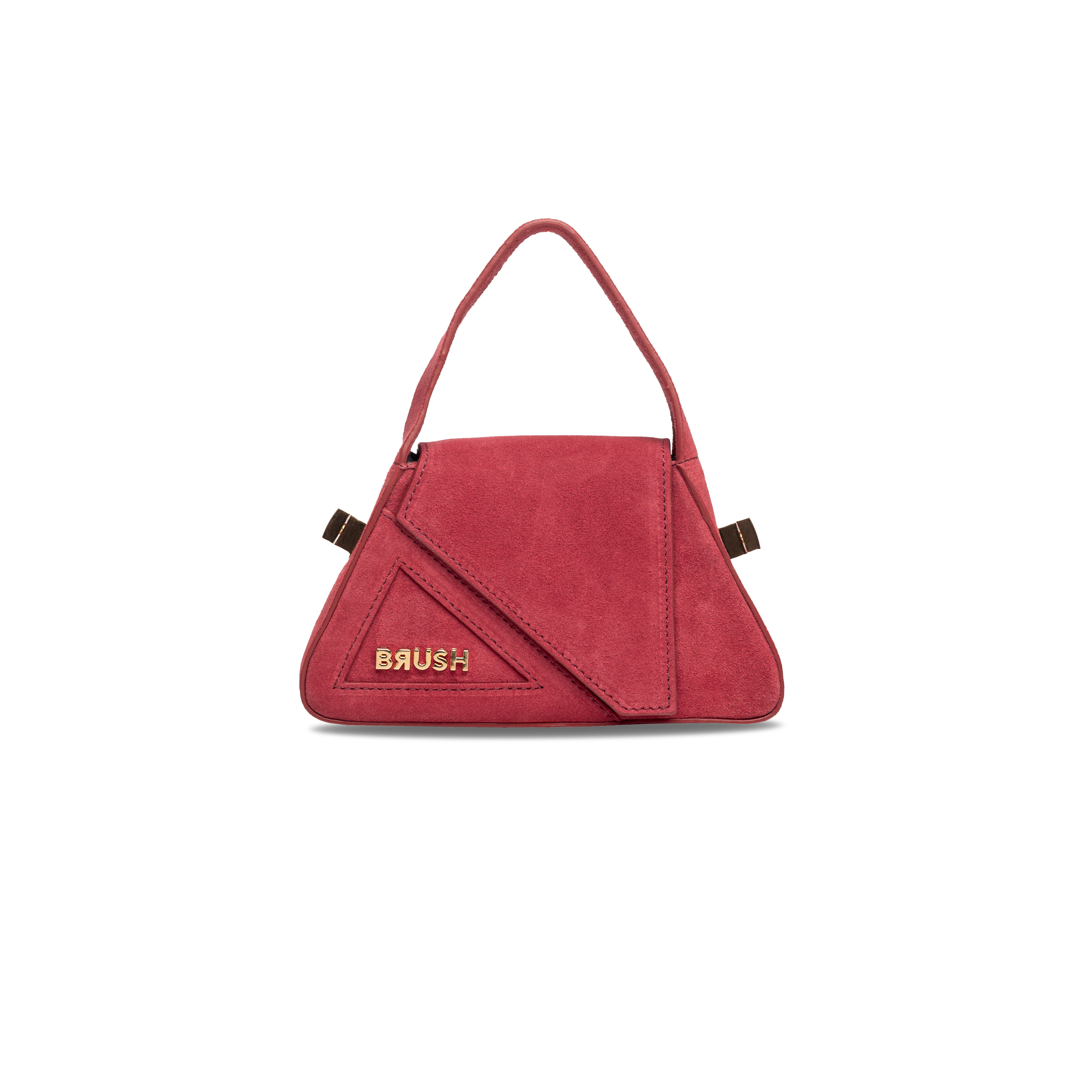 Red Suede Micro Ruler Bag